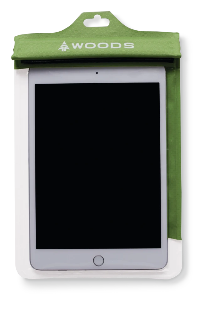 Woods Waterproof Tablet Dry Bag Pouch W/ Zip Seal & Velcro Roll Top Closure, Green 5 Woods Waterproof Tablet Dry Bag Pouch W/ Zip Seal & Velcro Roll Top Closure, Green - Image 3