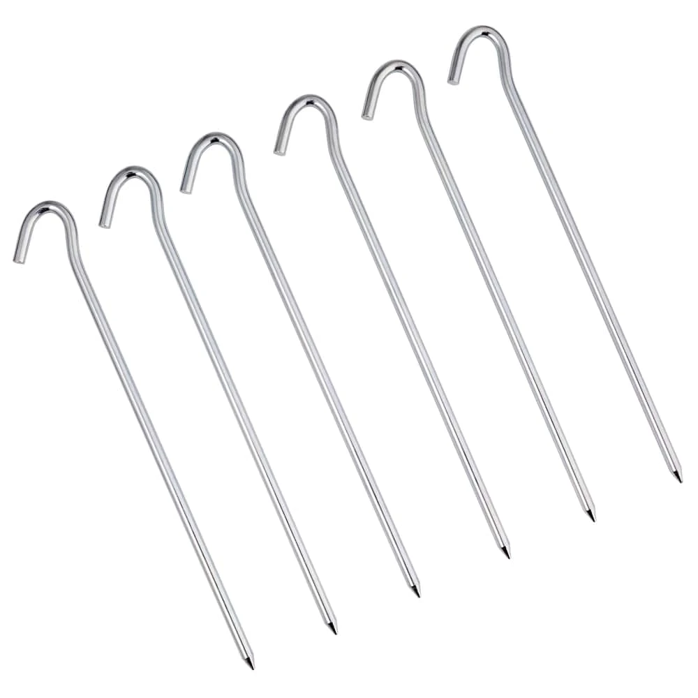 Woods Steel Hook-Top Tent Pegs/Stakes For Small Camping Tents & Tarps, 8-in, 6-pk 4 Woods Steel Hook-Top Tent Pegs/Stakes For Small Camping Tents & Tarps, 8-in, 6-pk - Image 2