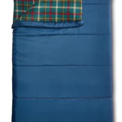 Woods Canmore Cotton Flannel Lined Insulated Cool Weather Sleeping Bag W/ Compression Sack, 0°C
