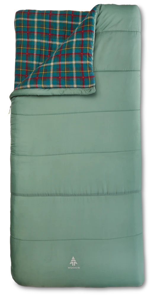 Woods Canmore Cotton Flannel Lined Insulated Cold Weather Sleeping Bag W/ Compression Sack, -15°C 3 Woods Canmore Cotton Flannel Lined Insulated Cold Weather Sleeping Bag W/ Compression Sack, -15°C