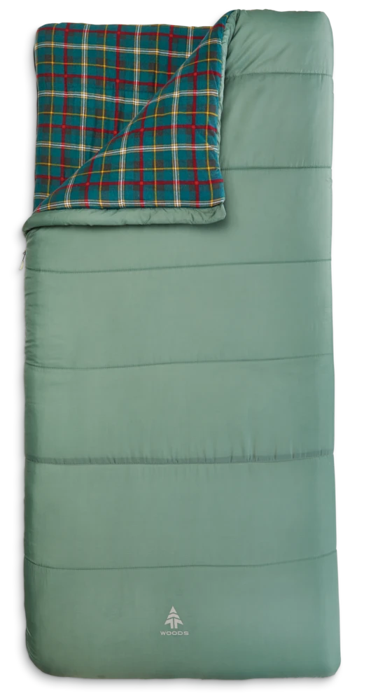 Woods Canmore Cotton Flannel Lined Insulated Cold Weather Sleeping Bag W/ Compression Sack, -15°C 4 Woods Canmore Cotton Flannel Lined Insulated Cold Weather Sleeping Bag W/ Compression Sack, -15°C - Image 2