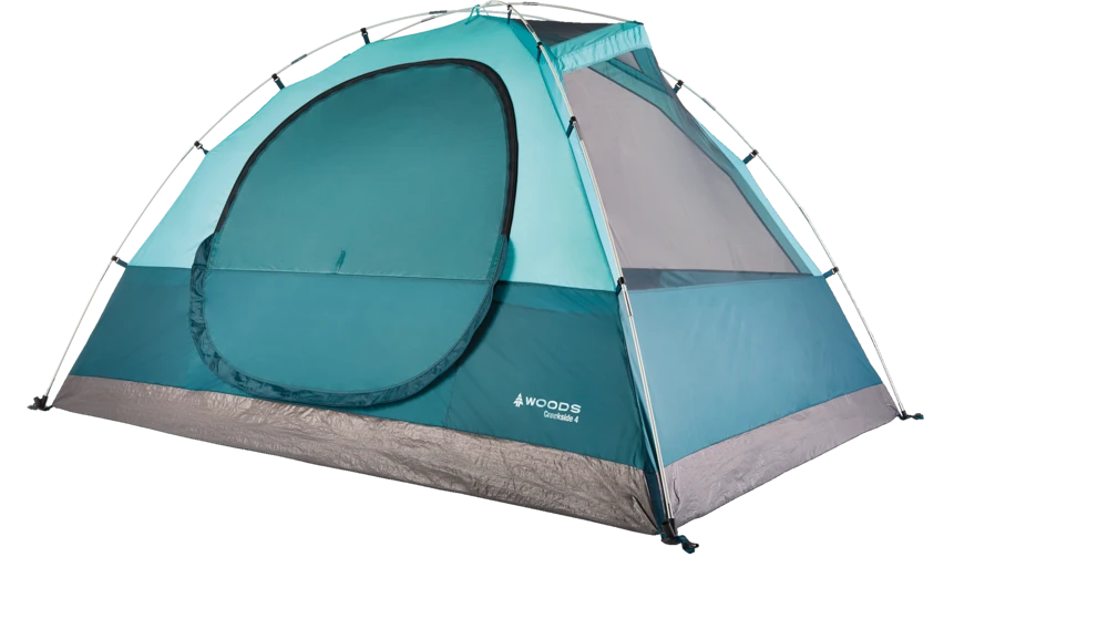 Woods Creekside 3-Season, 4-Person Camping Dome Tent W/ Canopy/Awning, Rain Fly & Carry Bag 6 Woods Creekside 3-Season, 4-Person Camping Dome Tent W/ Canopy/Awning, Rain Fly & Carry Bag - Image 4
