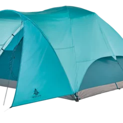 Woods Creekside 3-Season, 6-Person Camping Dome Tent W/ Canopy/Awning, Rain Fly & Carry Bag