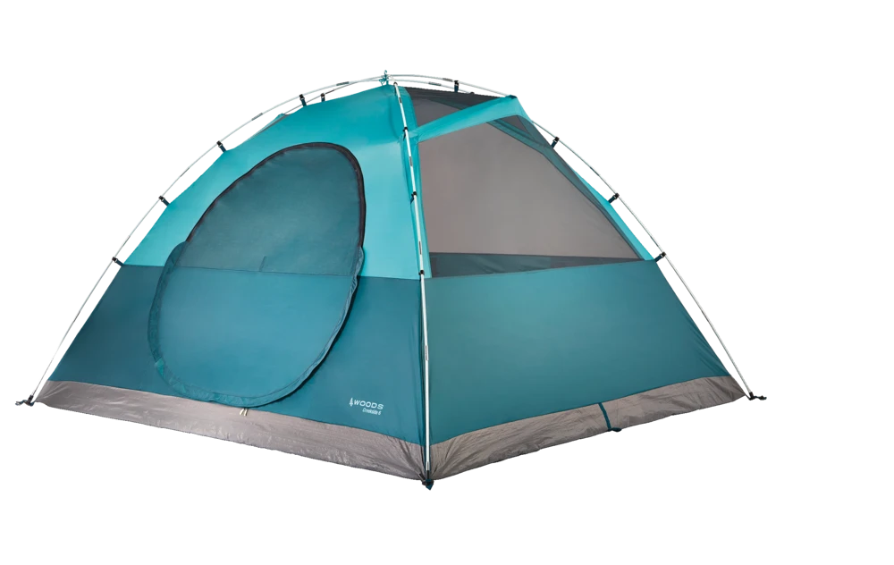 Woods Creekside 3-Season, 6-Person Camping Dome Tent W/ Canopy/Awning, Rain Fly & Carry Bag 4 Woods Creekside 3-Season, 6-Person Camping Dome Tent W/ Canopy/Awning, Rain Fly & Carry Bag - Image 2