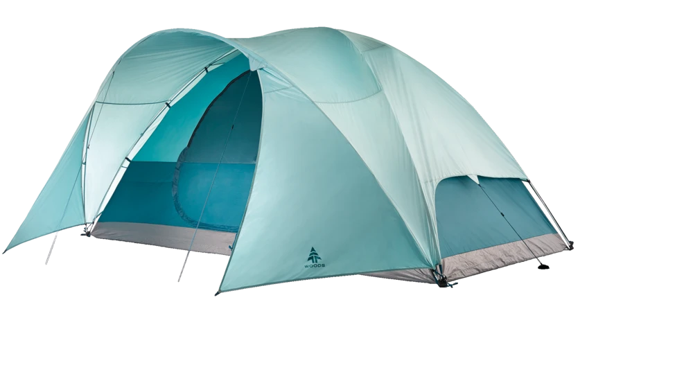 Woods Creekside 3-Season, 8-Person Camping Dome Tent W/ Canopy/Awning, Rain Fly & Carry Bag 4 Woods Creekside 3-Season, 8-Person Camping Dome Tent W/ Canopy/Awning, Rain Fly & Carry Bag - Image 2