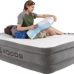 Woods Queen DreamTech Comfort Cell Double-High Inflatable Air Mattress/Airbed W/ Built-In 120V Pump -Woods Shop woods double high dreamtech queen with pump 7121b391 49f4 4cd5 b4f0 6a1c9c83de9c