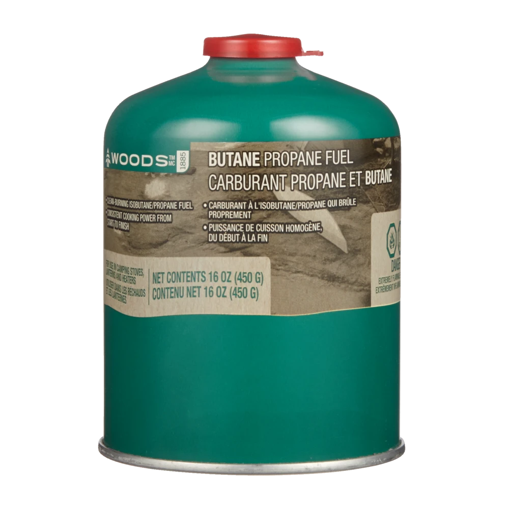 Woods Butane Propane Gas Cylinder/Canister, Fuel For Camping Stoves/Lanterns/Heaters, 16-oz 3 Woods Butane Propane Gas Cylinder/Canister, Fuel For Camping Stoves/Lanterns/Heaters, 16-oz