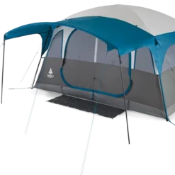 Woods Klondike 3-Season, 6-Person Camping Cabin Tent W/ Canopy/Awning, Rain Fly & Carry Bag