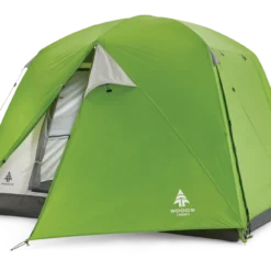 Woods Lookout 3-Season, 4-Person Camping Dome Tent W/ Vestibule, Rain Fly & Carry Bag