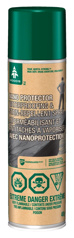 Woods Nano Protector Waterproofing & Stain Repellent Spray For Outerwear, Footwear & Camping Gear, 400-g 3 Woods Nano Protector Waterproofing & Stain Repellent Spray For Outerwear, Footwear & Camping Gear, 400-g