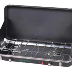 Woods™ Quick Fire Double-Burner 20,000 BTUs Electric Start Camp Stove