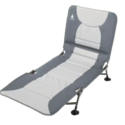 Woods Portable Quick Set-Up Folding Adjustable Camping Lounger/Cot, Supports 300 Lbs, Grey