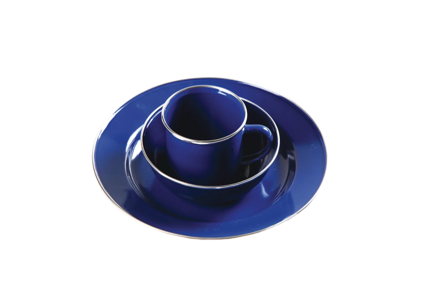 Woods Individual Enamel Camping Tableware Set, 3-pc 3 Woods Individual Enamel Camping Tableware Set, 3-pc