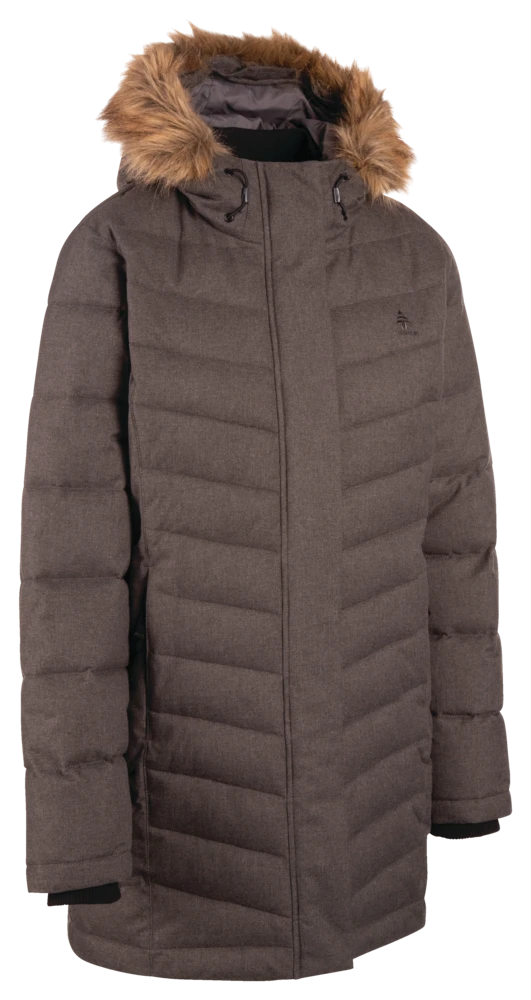 Woods Women's Sylvia Insulated Winter Parka Puffer Jacket Faux Fur Trim Hood, Dark Grey 4 Woods Women's Sylvia Insulated Winter Parka Puffer Jacket Faux Fur Trim Hood, Dark Grey - Image 2